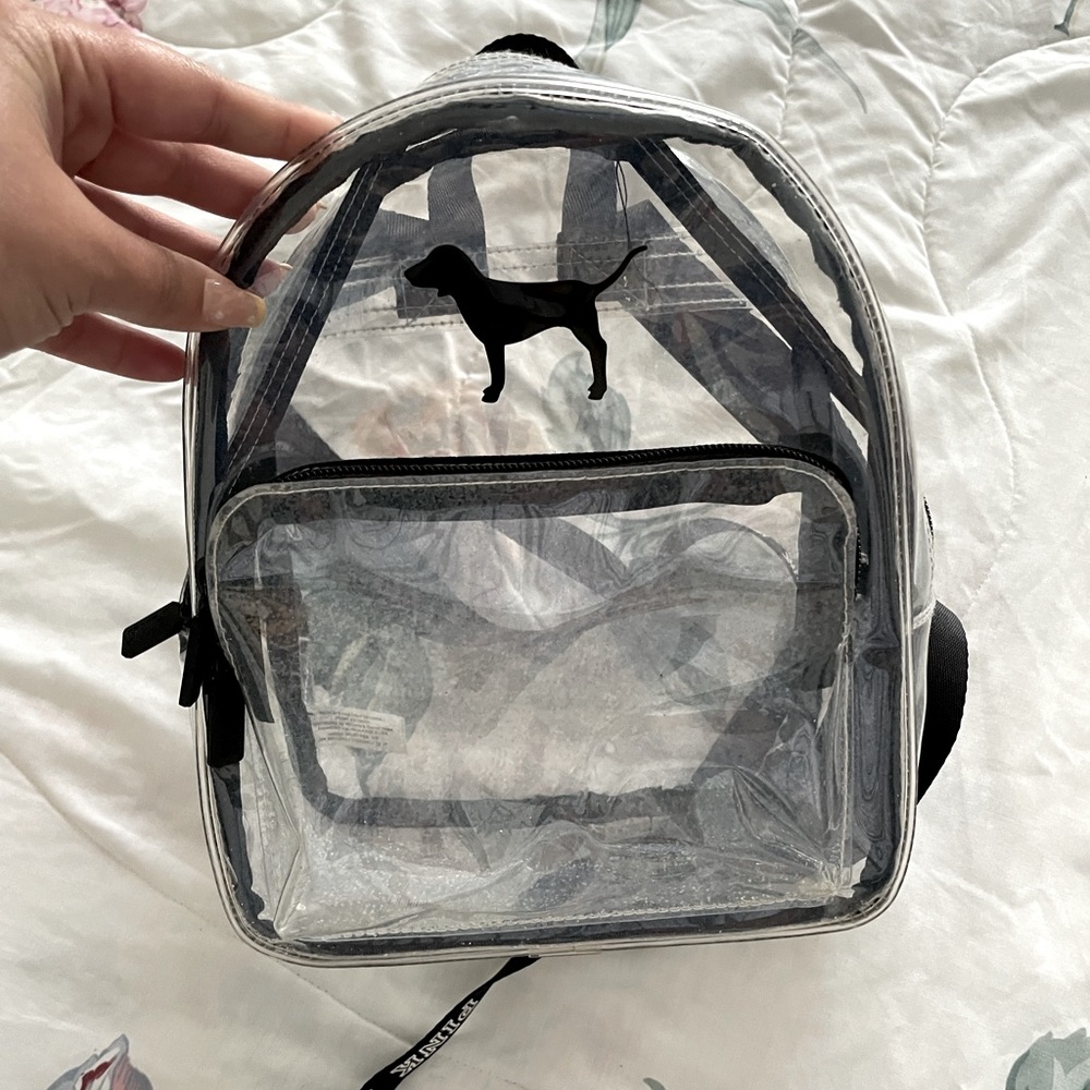 Clear pink bookbag